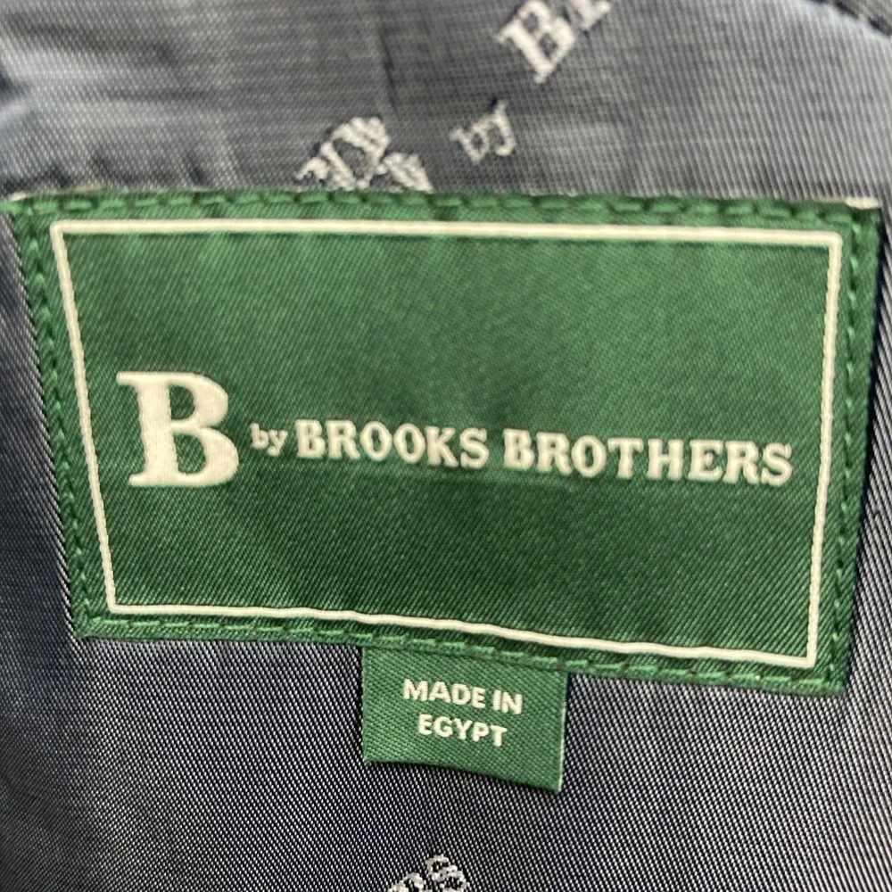 B By Brooks Brothers Mens 2-pc Suit Classic-Fit Jacket 46S Pant 38x30 Blue Wool